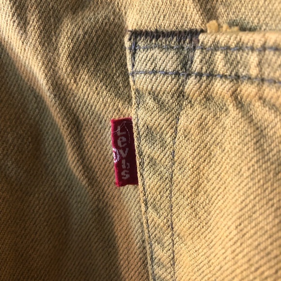 Levi’s Retro Color Washed 501 CT (Customized Tapered) Yellow Jeans Mens 40x24 - Picture 7 of 13